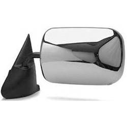 LKQ - 1994-1997 Dodge Ram 1500 Driver's Side Door Mirror Manual Adjustment, Manual Folding, Non-Heated, Textured Chrome, Low Mount W/O Tow Package