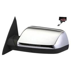 LKQ - 2009-2012 Ford Flex Driver's Side Door Mirror Power Adjustment, Manual Folding, Heated, Integrated Puddle Light, Memory Setting, Textured Chrome