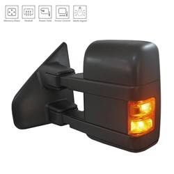 LKQ - 2013-2014 Ford F-150 Driver's Side Door Mirror Power Adjustment, Powered Folding, Heated, Housing Turn Signal Indicator, Memory Setting, Mirror Turn Signal Indicator, Textured Black, with Tow Package