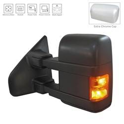 LKQ - 2013-2014 Ford F-150 Driver's Side Door Mirror Power Adjustment, Powered Folding, Heated, Housing Turn Signal Indicator, Memory Setting, Mirror Turn Signal Indicator, Textured Paint to Match & Chrome, with Tow Package