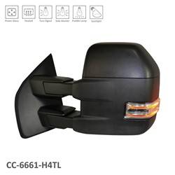 LKQ - 2015-2017 Ford F-150 Driver's Side Door Tow Mirror Power Adjustment, Manual Folding, Heated, Housing Turn Signal Indicator, Integrated Puddle Light, Mirror Turn Signal Indicator, Utility Spotlight, Textured