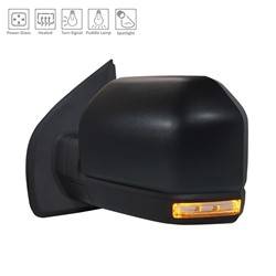 LKQ - 2019-2020 Ford F-150 Driver's Side Door Mirror Power Adjustment, Manual Folding, Heated, Blind Spot Mirror, Housing Turn Signal Indicator, Integrated Puddle Light, Mirror Turn Signal Indicator, Puddle Light, Utility Spotlight, Textured