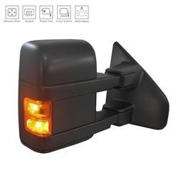 LKQ - 2013-2014 Ford F-150 Passenger's Side Door Mirror Power Adjustment, Powered Folding, Heated, Housing Turn Signal Indicator, Memory Setting, Mirror Turn Signal Indicator, Textured Black, with Tow Package