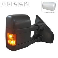 LKQ - 2013-2014 Ford F-150 Passenger's Side Door Mirror Power Adjustment, Powered Folding, Heated, Housing Turn Signal Indicator, Memory Setting, Mirror Turn Signal Indicator, Textured Paint to Match & Chrome, with Tow Package