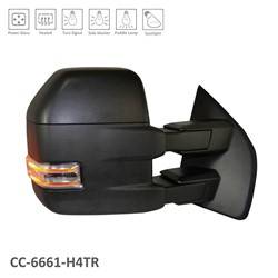 LKQ - 2015-2018 Ford F-150 Passenger's Side Door Tow Mirror Power Adjustment, Manual Folding, Heated, Blind Spot Mirror, Housing Turn Signal Indicator, Integrated Puddle Light, Mirror Turn Signal Indicator, Utility Spotlight, Extending, Tow Mirror, Textured