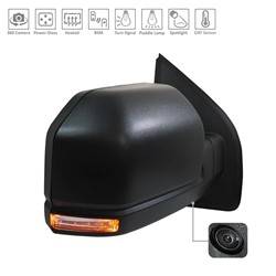 LKQ - 2018-20 F-150 Passengers Side Door Mirror Power Adjustment, Manual Folding, Heated, Blind Spot Indicator, Housing Turn Signal Indicator, Puddle Light, Mirror Turn Signal Indicator, Side View Camera, Temperature Sensor, Utility Spotlight, Textured