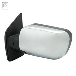 LKQ - 2011-2015 Nissan TITAN Driver's Side Door Mirror Power Adjustment, Manual Folding, Non-Heated, Textured Chrome, W/O Tow Package