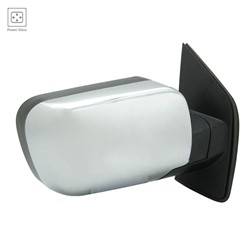 LKQ - 2011-2015 Nissan TITAN Passenger's Side Door Mirror Power Adjustment, Manual Folding, Non-Heated, Textured Chrome, W/O Tow Package