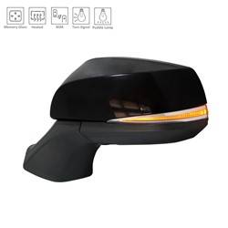 LKQ - 2020-2023 Toyota Highlander Driver's Side Door Mirror Power Adjustment, Manual Folding, Heated, Blind Spot Indicator, Housing Turn Signal Indicator, Memory Setting, Mirror Turn Signal Indicator, Puddle Light, Textured Paint To Match