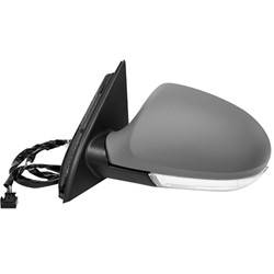 LKQ - 2006-2007 Volkswagen Passat Driver's Side Door Mirror Power Adjustment, Manual Folding, Heated, Housing Turn Signal Indicator, Integrated Puddle Light, Memory Setting, Mirror Turn Signal Indicator, Textured Gray