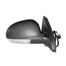 LKQ - 2005-2010 Volkswagen Jetta Passenger's Side Door Mirror Power Adjustment, Manual Folding, Heated, Housing Turn Signal Indicator, Mirror Turn Signal Indicator, Paint to Match