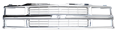 KP - 94-98 CHEVY PICKUP AND SUBURBAN CUSTOM ALL CHROME GRILLE FOR TRUCKS WITH COMPOSITE HEADLIGHTS