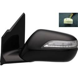 2010-2013 Acura MDX Driver's Side Door Mirror Power Adjustment, Manual Folding, Heated, Housing Turn Signal Indicator, Memory Setting, Mirror Turn Signal Indicator, Paint to Match