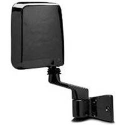 1987-1995 Jeep Wrangler Passenger's Side Door Mirror Manual Adjustment, Manual Folding, Non-Heated, Black