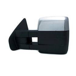 2008-2014 Ford F-150 Driver's Side Door Mirror Power Adjustment, Manual Folding, Heated, Blind Spot Mirror, Housing Turn Signal Indicator, Integrated Puddle Light, Memory Setting, Mirror Turn Signal Indicator, Chrome