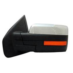 LKQ - 2011-2014 Ford F-150 Driver's Side Door Mirror Power Adjustment, Manual Folding, Heated, Blind Spot Mirror, Housing Turn Signal Indicator, Memory Setting, Mirror Turn Signal Indicator, Textured Chrome - Image 2