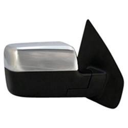 LKQ - 2007-2008 Ford F-150 Passenger's Side Door Mirror Power Adjustment, Manual Folding, Heated, Housing Turn Signal Indicator, Mirror Turn Signal Indicator, Textured Chrome, W/O Tow Package - Image 2