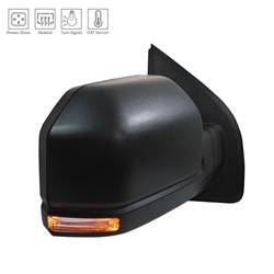 LKQ - 2018-2020 Ford F-150 Passenger's Side Door Mirror Power Adjustment, Manual Folding, Heated, Blind Spot Mirror, Housing Turn Signal Indicator, Mirror Turn Signal Indicator, Temperature Sensor, Textured - Image 2