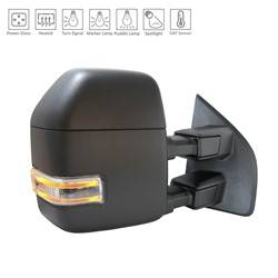 LKQ - 2018-2020 Ford F-150 Passenger's Side Door Mirror Tow Power Adjustment, Manual Folding, Heated, Blind Spot Mirror, Housing Turn Signal Indicator, Integrated Puddle Light, Mirror Turn Signal Indicator, Temperature Sensor, Utility Spotlight, Textured - Image 2