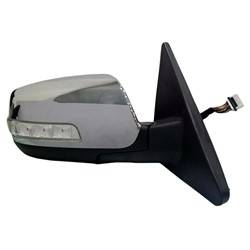 LKQ - 2014-2015 Kia Sorento Passenger's Side Door Mirror Power Adjustment, Powered Folding, Heated, Blind Spot Indicator, Housing Turn Signal Indicator, Memory Setting, Mirror Turn Signal Indicator, Textured Chrome - Image 2