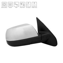 LKQ - 2012-2013 Toyota Sequoia Passenger's Side Door Mirror Power Adjustment, Manual Folding, Heated, Housing Turn Signal Indicator, Integrated Puddle Light, Memory Setting, Mirror Turn Signal Indicator, Textured Chrome - Image 2